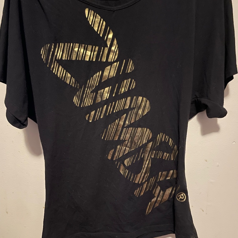 Zumba Fitness Black and Gold Short Sleeve Tee